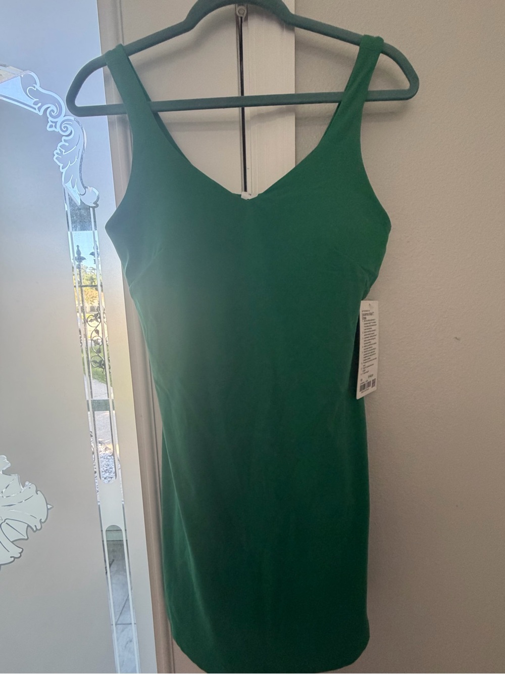 lululemon athletica Green V-Neck Mini Tank Dress